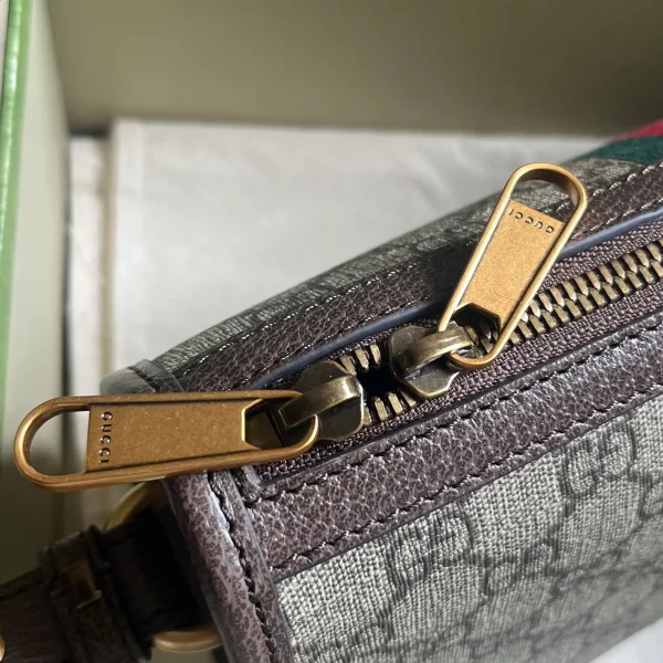 GUCCI Ophidia小號米棕帆布斜挎包-752581：圖片 8