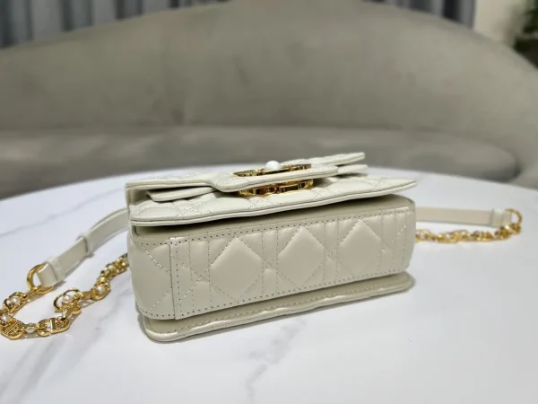 Dior Jolie mini 奶白小牛皮斜背包-M9272：圖片 6