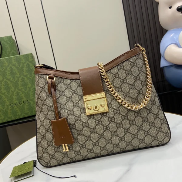 GUCCI Padlock中號米白帆布肩揹包-795113：圖片 2