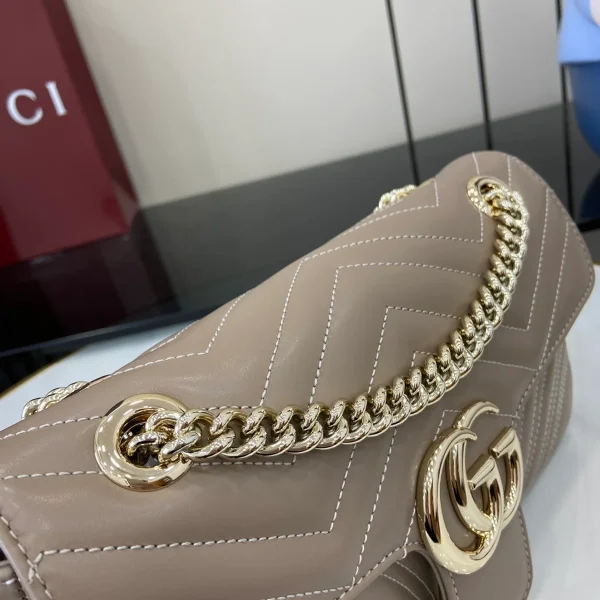 GUCCI GG Marmont小號紅色皮革肩揹包-443497：圖片 6