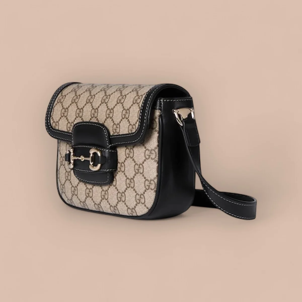 GUCCI Horsebit 1955黑色皮革肩揹包-815205 1 GUCCI Horsebit 1955黑色皮革肩揹包-815205