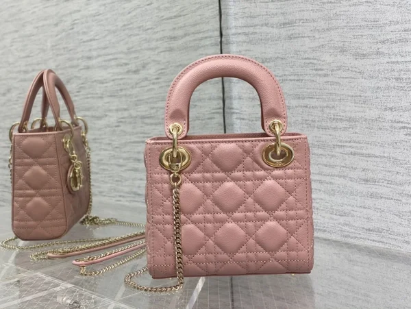 Dior Lady mini 胭脂羊皮斜挎包mini-M0505：圖片 7