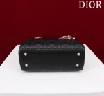 Dior Lady 黑色羊皮斜挎包小號PM-M0538：圖片 4