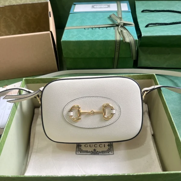 GUCCI Horsebit 1955小號黑色皮革肩揹包-760196：圖片 2