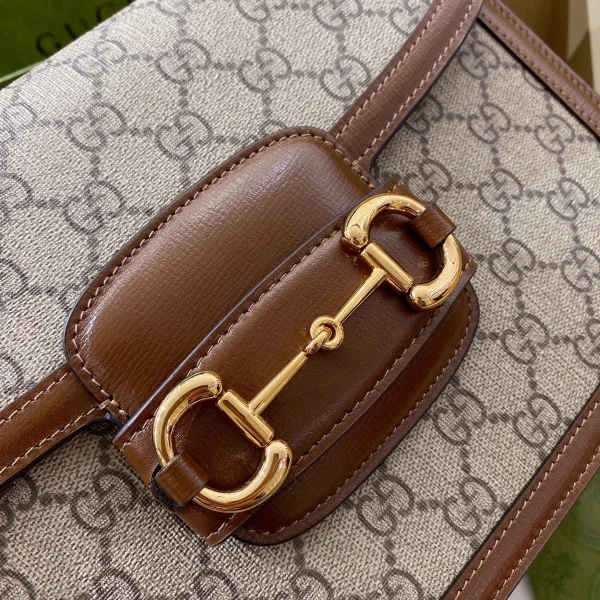 GUCCI 馬銜扣1955馬銜扣小號紅色皮革斜揹包-602204：圖片 4