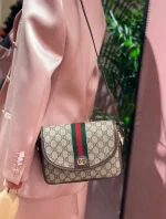 GUCCI Ophidia藍帆布斜挎包-722117：圖片 4