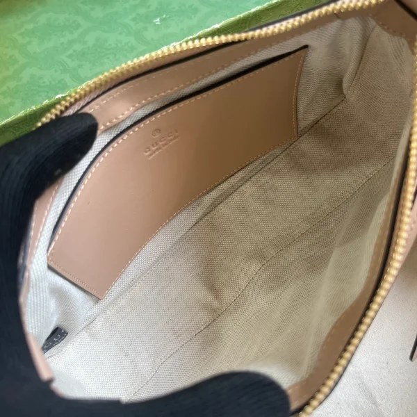 GUCCI GG Quilted中號粉米皮革斜背包-735049：圖片 8