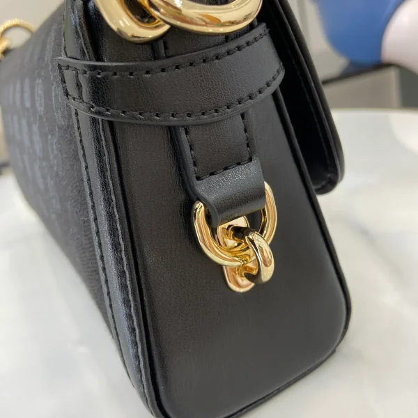 GUCCI Luce黑色帆布肩揹包-786027：圖片 6
