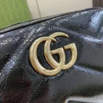 GUCCI GG Marmont黑色漆皮肩揹包-802448：圖片 6