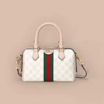 GUCCI GG Supreme迷你米棕帆布手提包-772053