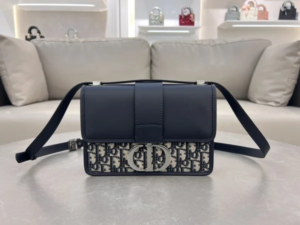 Dior 30 Montaigne 藍色皮革斜背包中號MM-M9203：圖片 2