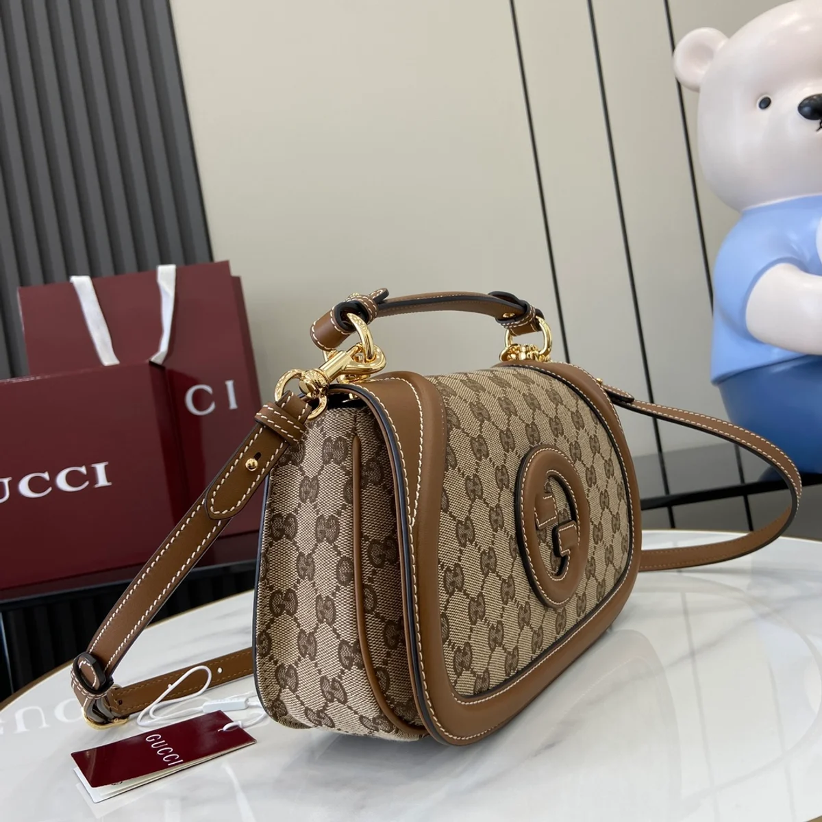 GUCCI Blondie小號紅色皮革手提包-815714 3 GUCCI Blondie小號紅色皮革手提包-815714