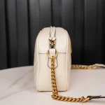 GUCCI GG Marmont小號黑色絎縫皮革鏈條包-447632：圖片 5