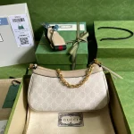 GUCCI Ophidia米棕帆布斜背包-735132：圖片 3
