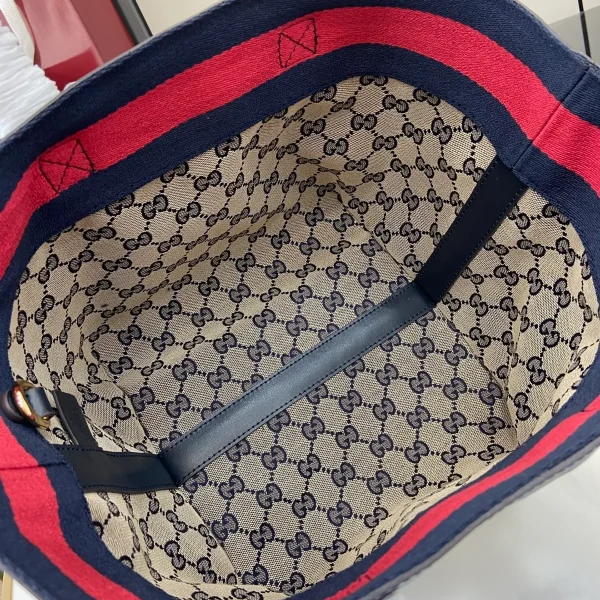 GUCCI Totissima小號米藍帆布托特包-788211：圖片 7