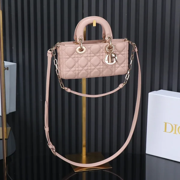 Dior Lady 粉色羊皮斜挎包小號PM-M0613：圖片 2
