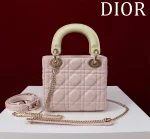 Dior Lady 迷你粉色羊皮斜挎包迷你-M0505：圖片 4