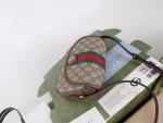 GUCCI Ophidia迷你藍米帆布斜背包-772239：圖片 4
