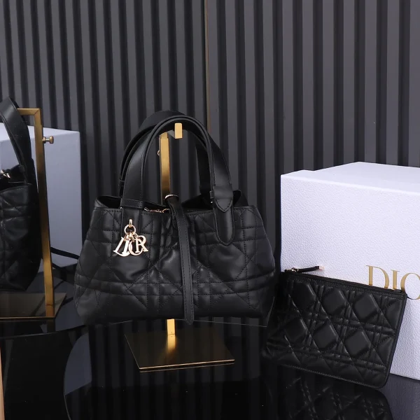 Dior Toujours 黑色小牛皮手提包小號PM-M2822：圖片 2