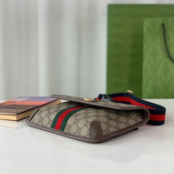 GUCCI Ophidia米棕帆布腰包-752597：圖片 6