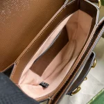 GUCCI Horsebit 1955迷你白色皮革肩揹包-760191：圖片 9
