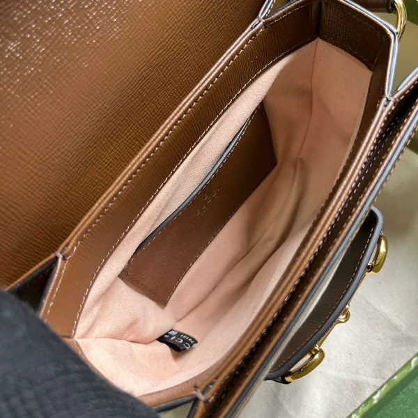 GUCCI Horsebit 1955迷你白色皮革肩揹包-760191：圖片 9