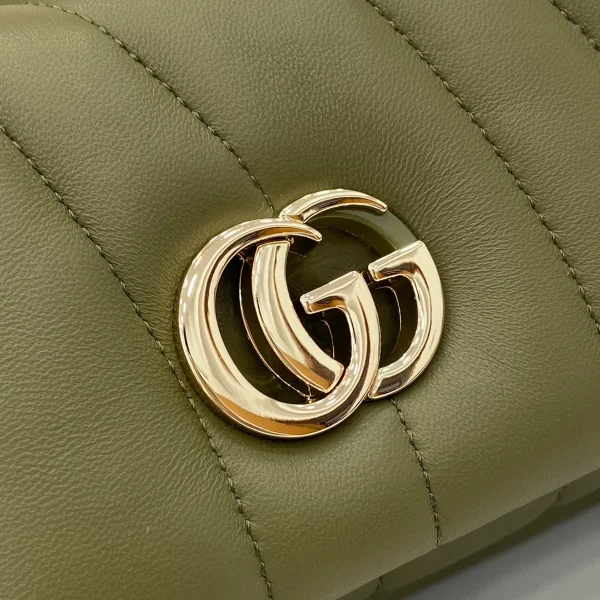 GUCCI GG Milano迷你白色絎縫皮革斜揹包-806017：圖片 6
