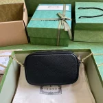 GUCCI GG Marmont黑色皮革斜揹包-772759：圖片 3