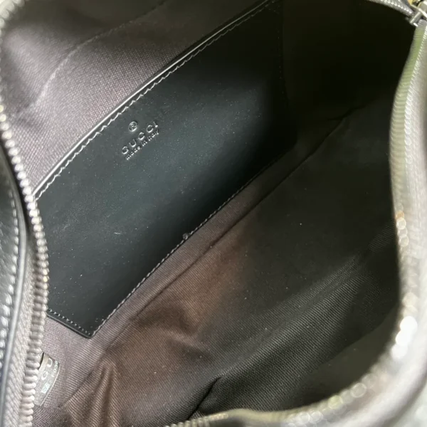 GUCCI GG Marmont小號灰皮肩揹包-447632：圖片 8