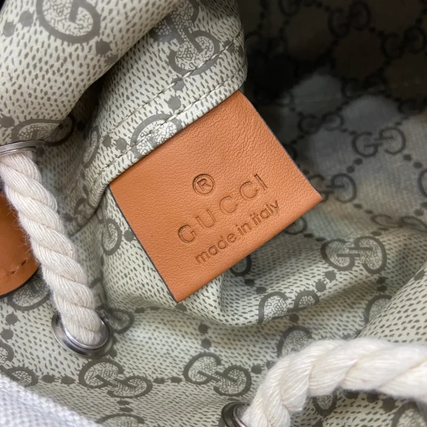 GUCCI Gucci Lido米棕帆布單肩包-777166：圖片 10
