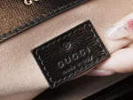 GUCCI Horsebit 1995黑色皮革斜挎包-735178：圖片 9