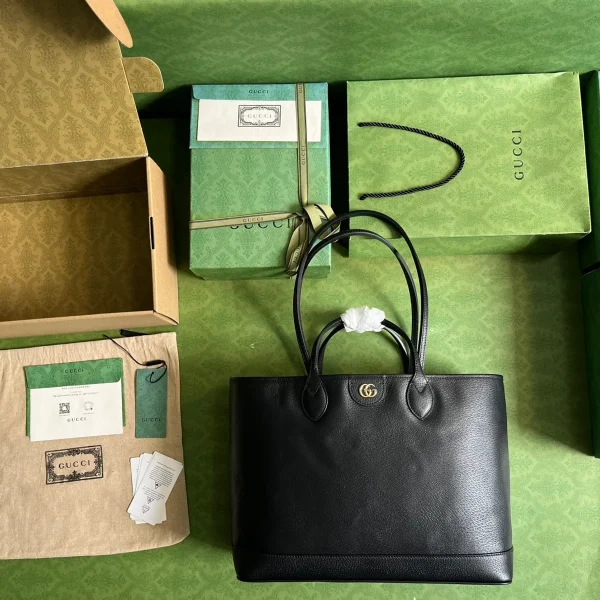GUCCI Ophidia中黑色皮革手提包-739730：圖片 10