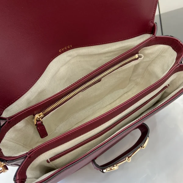 GUCCI Horsebit 1955小號米棕帆布肩揹包-815178：圖片 9