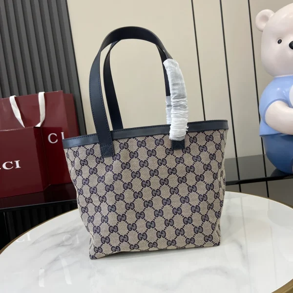 GUCCI Totissima小號米藍帆布托特包-788211：圖片 2