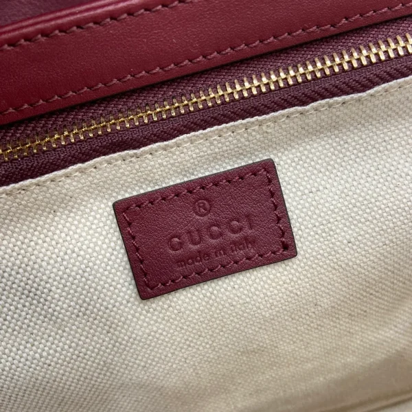 GUCCI Horsebit 1955小號紅色皮革肩揹包-815178：圖片 10