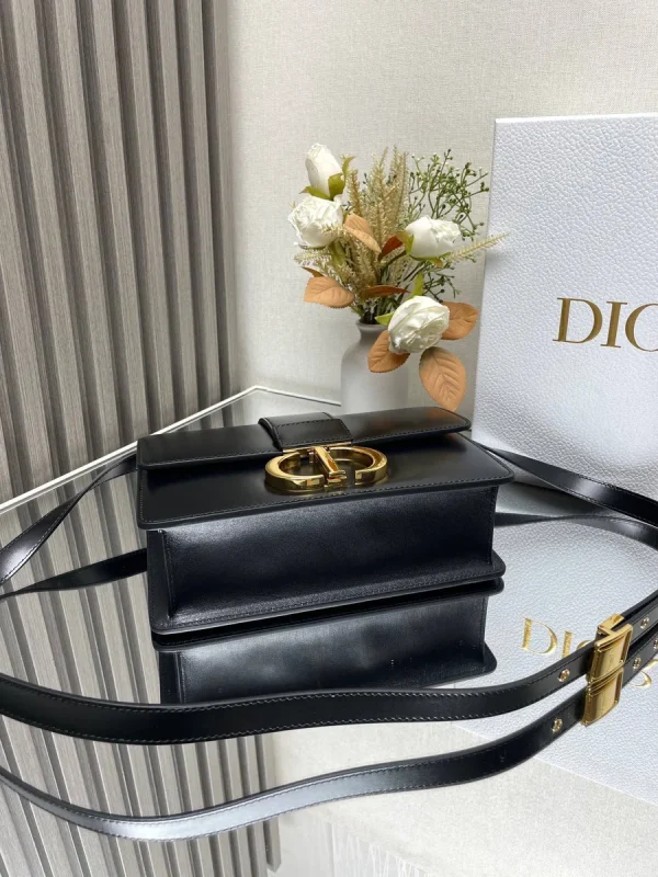 Dior 30 Montaigne 黑色小牛皮斜挎包中號MM-M9203：圖片 5