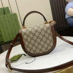 GUCCI Horsebit 1955迷你白色皮革肩揹包-781387：圖片 4