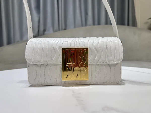 Dior Miss 白色小牛皮翻蓋包小號PM-M2610：圖片 3