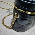 GUCCI GG Quilted黑色絎縫皮革手提包-723770：圖片 8