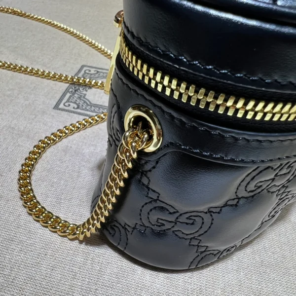 GUCCI GG Quilted黑色絎縫皮革手提包-723770：圖片 8