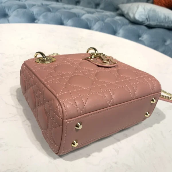 Dior Lady mini 粉紅羊皮包mini-M0505：圖片 5