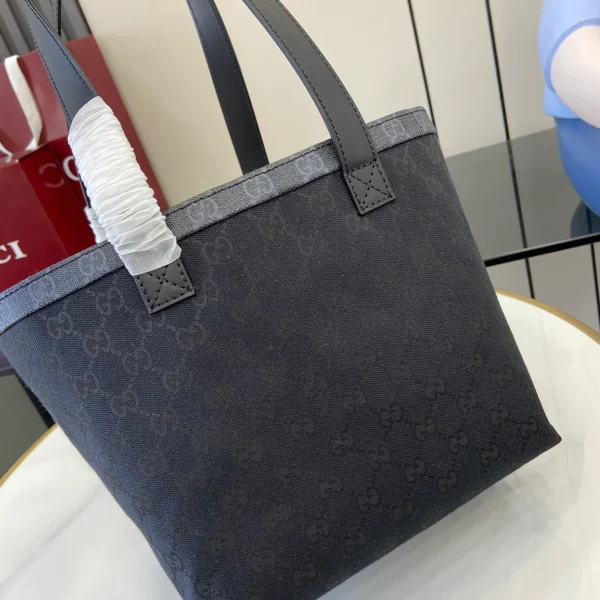GUCCI Totissima小號黑色帆布手提包-788211：圖片 5