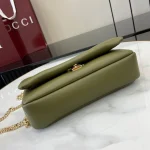 GUCCI GG Milano迷你綠色蓬鬆皮革斜揹包-806017：圖片 6