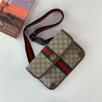 GUCCI Ophidia米棕帆布腰包-752597：圖片 5