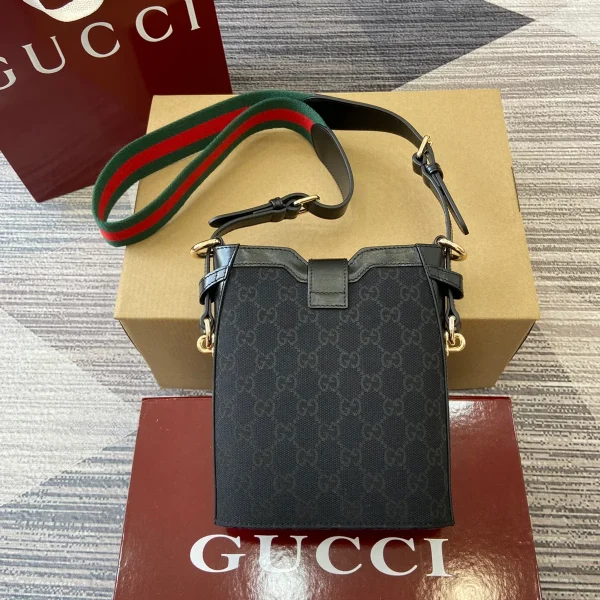 GUCCI Original GG黑色迷你帆布斜揹包-782919：圖片 3