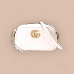 GUCCI GG Marmont小號粉紅皮革肩揹包-447632