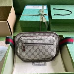 GUCCI GG Supreme中號米棕帆布腰包-760217：圖片 2