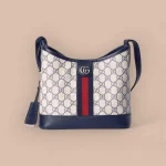 GUCCI Ophidia小號藍米帆布水桶包-781402
