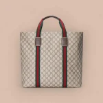 GUCCI GUCCI Lido中號米棕帆布托特包-763287