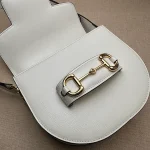 GUCCI Horsebit 1955迷你黑色皮革肩揹包-760191：圖片 9